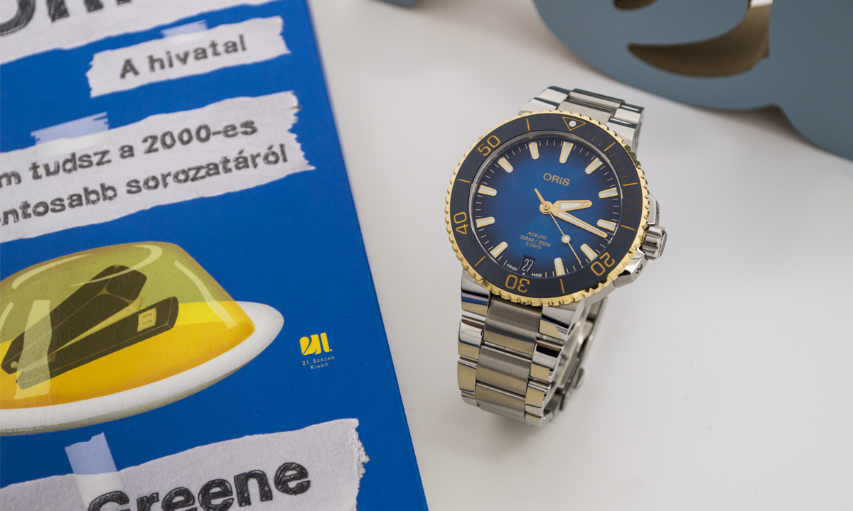 Oris Aquis Date Calibre 400 – Aranyos kékszemű