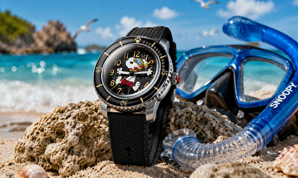 Snoopy ezúttal a hullámok alá merül – Spinnaker Fleuss 40 Automatic PEANUTS Snoopy Seaside Snorkel Limited Edition